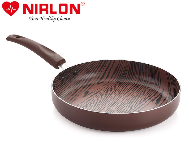 Nirlon Non Stick Aluminium Non Induction Woody Fry Pan - Image 2