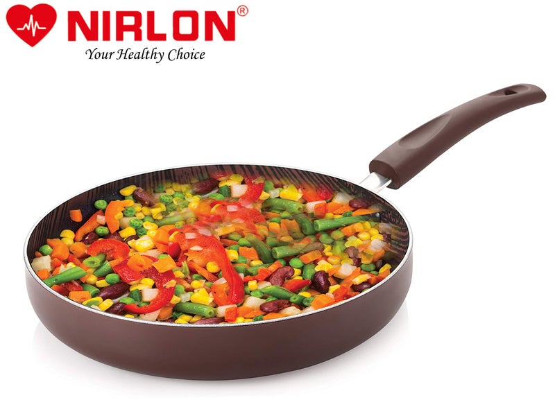 Nirlon Non Stick Aluminium Non Induction Woody Fry Pan - Image 5