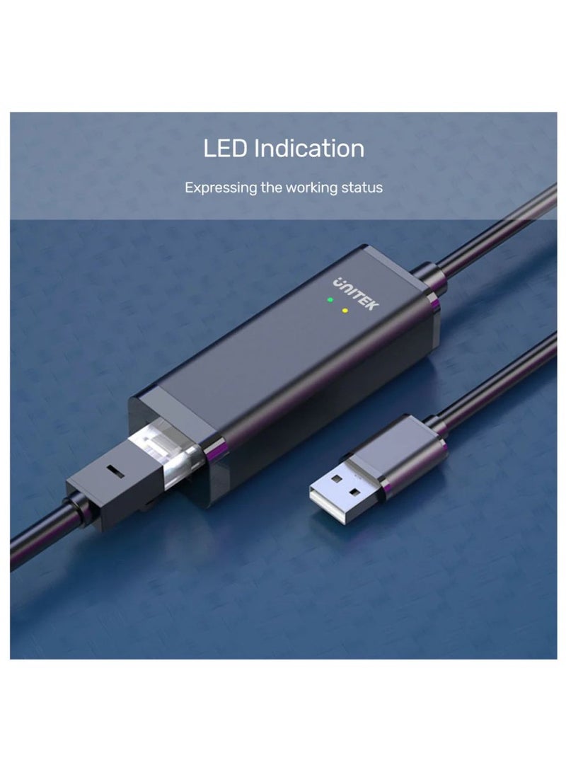 UNITEK محول UNITEK USB 2.0 إلى Ethernet – اتصال شبكة عالي السرعة لأجهزة اللابتوب والكمبيوترات الشخصية والأجهزة اللوحية – تصميم مدمج وخفيف الوزن مع إعداد توصيل وتشغيل - Image 5