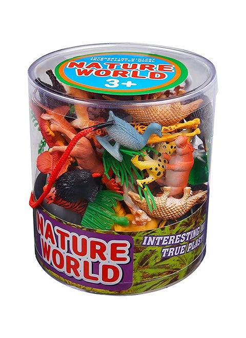 54-Piece Jungle Animals Figure Toys Set Non Toxic Multicolored 3+ Year cm