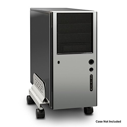 Syba Computer Tower PC Floor Stand Rolling Caster Wheels and Adjustable Width from 5 to 9 Inches SY-ACC65056, Steel White - Image 4