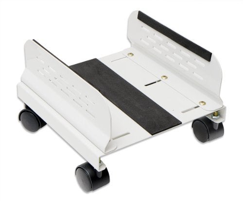 Syba Computer Tower PC Floor Stand Rolling Caster Wheels and Adjustable Width from 5 to 9 Inches SY-ACC65056, Steel White - Image 1