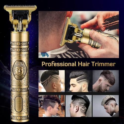 ANGENIL Rechargeable Trimmer Men - Professional Hair Tremor for Men & Beard - Cordless Body & Pubic Hair Trimmer for Man - Buddha Trimmer for Salon & Home Grooming (Yellow) - Image 2