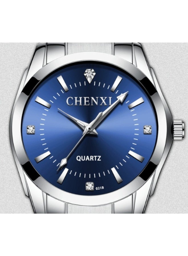 Chenxi Women's Diamond Set Waterproof Stainless Steel Quartz Watch - Blue - Image 2