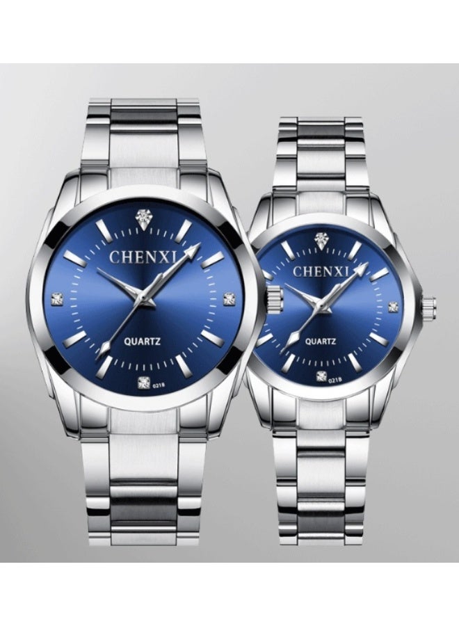 Chenxi Women's Diamond Set Waterproof Stainless Steel Quartz Watch - Blue - Image 3