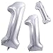 GOER Silver Number 1 Foil BalloonsHuge Number Balloons for 1st 11st Birthday Party Supplies Anniversary Decorations3 pcs42 inch32 inc16inch - Image 4