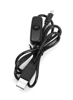 NIBEMINENT 2A Micro USB Switch Charging Cable For Raspberry Pi Black  - Image 1