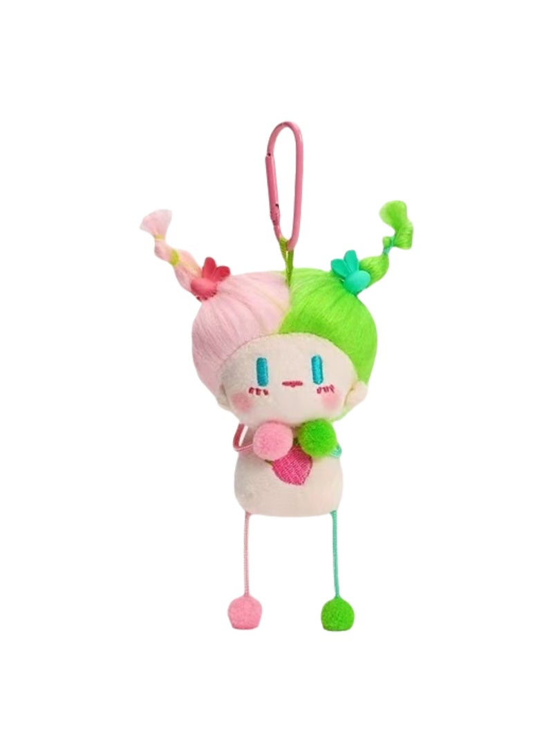 Creative Diy Hairstyle Cotton Doll, Cute Little Girl Bag Pendant Plush Doll Car Keychain School Bag Pendant (Peach Girl) - Image 1