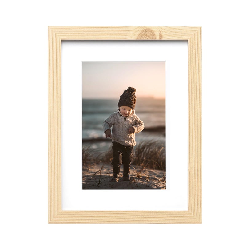 KINLINK 6x8 Picture Frames  Wood Grain Photo Frames with Plexiglass for Picture 4x6 with Mat or 6x8 without Mat  Composite Wood Picture Frames for Table Top and Wall Mounting - Image 1