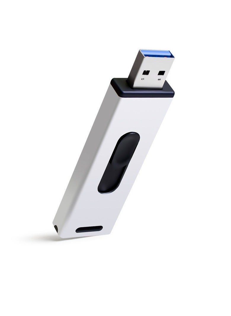 USB Flash Drive, Waterproof High Speed USB Metal Thumb Drive, Lightweight And Portable Fast Data Transfer Solid State Flash Drive For Computer Laptop, (1pc, White, 256GB)  - Image 1