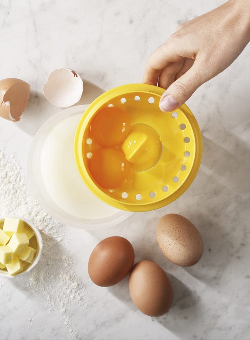 SYOSI Egg Separator, 2 Pcs Egg Separator Yolk White Separator, Egg White Filter Storage Box, Egg White Filter Divider Kitchen Tool, for Kitchen Cooking Baking(Yellow) - Image 3
