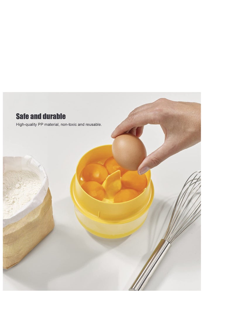 SYOSI Egg Separator, 2 Pcs Egg Separator Yolk White Separator, Egg White Filter Storage Box, Egg White Filter Divider Kitchen Tool, for Kitchen Cooking Baking(Yellow) - Image 2