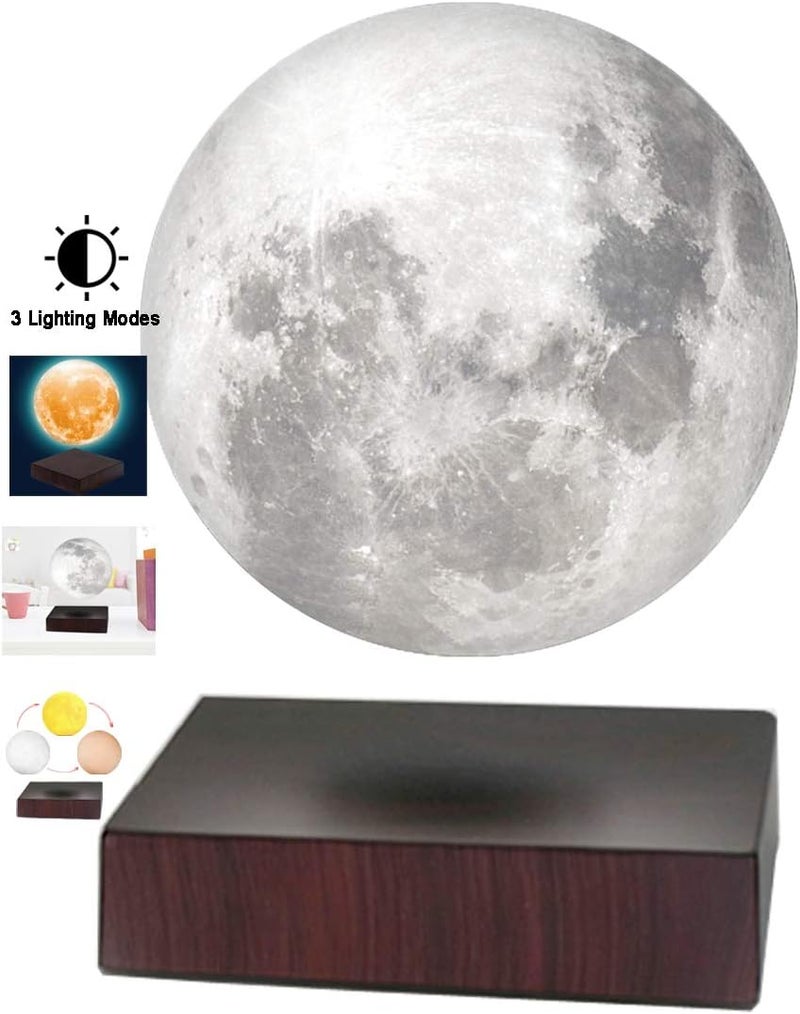 VGAzer Levitating Floating Wireless Moon Lamp3DPrinted LED Lamp Floats  Spins FreelyGifts Cool Home Decor 3 Colors - Image 2