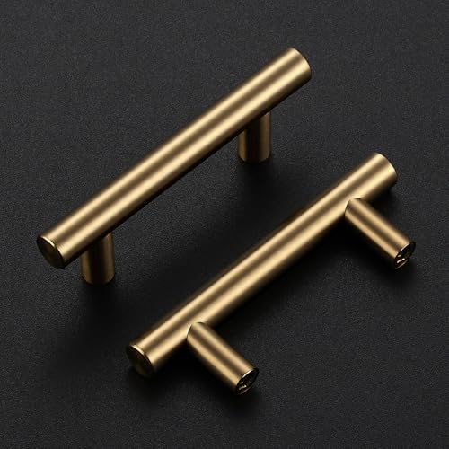 JOY DECOR 25 Pack Champagne Bronze Cabinet Pulls 4 Inch Length 212 Inch 64mm Hole Center Stainless Steel Kitchen Cabinet Handles for Drawer and Cupboard - Image 3