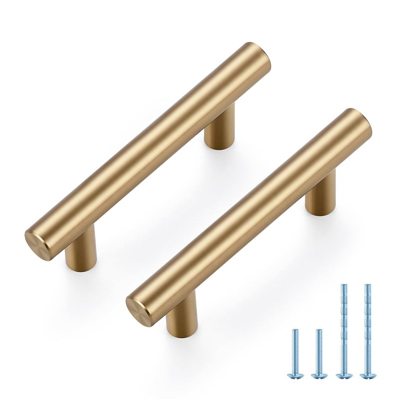 JOY DECOR 25 Pack Champagne Bronze Cabinet Pulls 4 Inch Length 212 Inch 64mm Hole Center Stainless Steel Kitchen Cabinet Handles for Drawer and Cupboard - Image 2