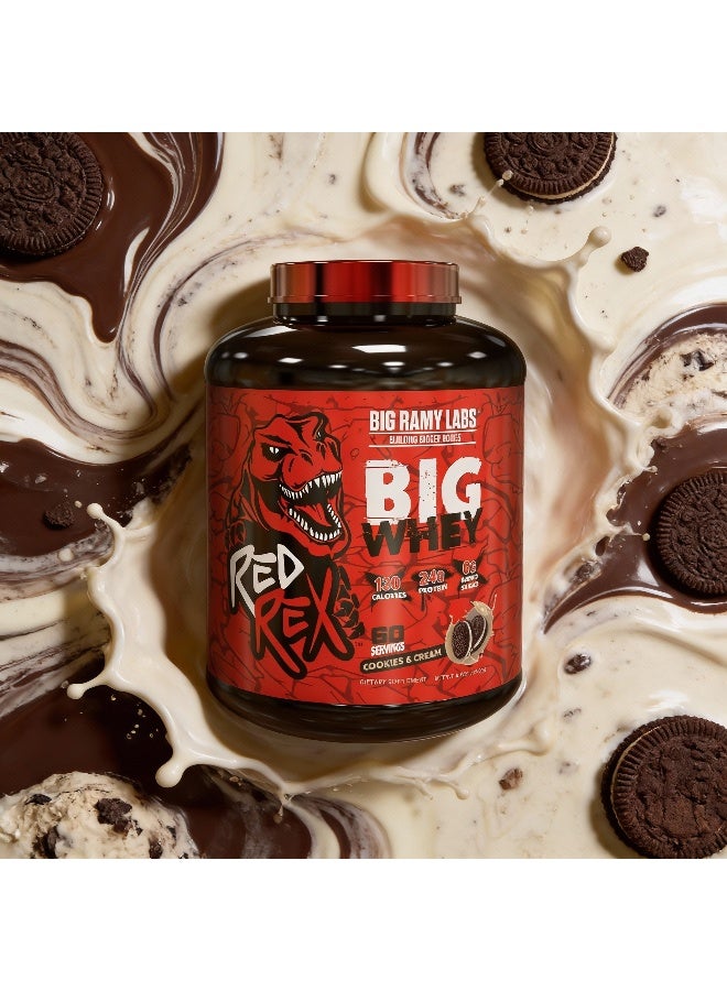 RED REX Big Whey Protein Powder - Cookies & Cream Flavor - 4.5lb (2.04kg) - 24 g Protein Per Serving - 60 Servings - for Muscle Growth & Recovery - Image 4