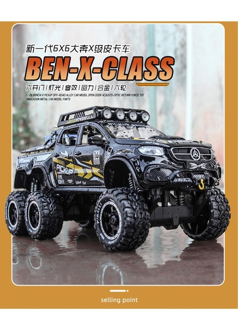 lakia - Boy's 1:24 Diecast Benz X Class Pickup Truck Toy - Metal Model Car With Sound & Light, Pull Back Action, Perfect for Kids & Adults, Ideal Birthday Gift - Image 1