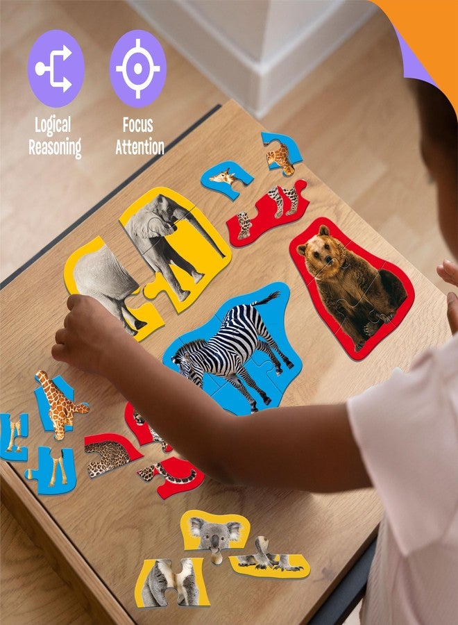 SpriteGru 12 Pack Wild Animal Puzzles, 48 Pieces Step-by-Step Animal Jigsaws, Realistic Safari Animal Jigsaw Puzzles with Name Guide Early Learning for Beginner Preschool Toddlers 3+ Years Old - Image 5
