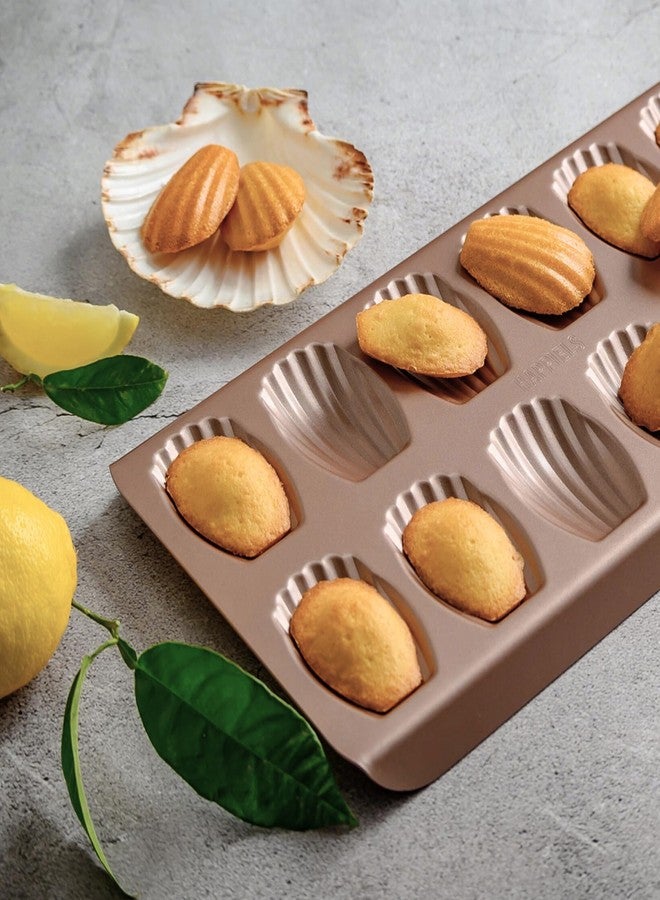 HAPPIELS Non Toxic Nonstick Madeleine Pan 12 Well Set of 2 (24 wells) | Non Stick Nontoxic Madeleines Pans for baking | Madeleine Cake Cookie Mold | Madeleine tray for oven | French tin 12 - Image 3
