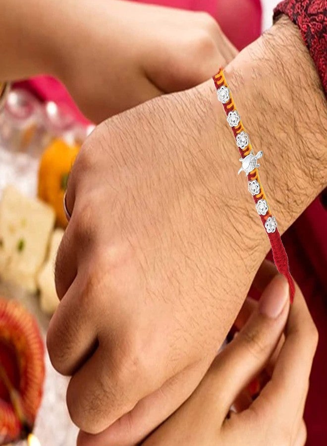 morir Traditional Handmade Designer Rakhi Set Indian Festive Rakshabandhan Bro Bracelet Thread Rakhee (Set of 3) - Image 5