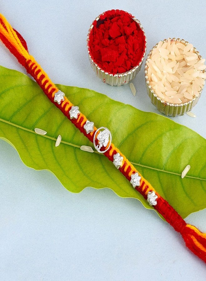morir Traditional Handmade Designer Rakhi Set Indian Festive Rakshabandhan Bro Bracelet Thread Rakhee (Set of 3) - Image 4