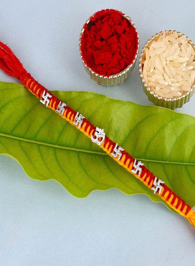 morir Traditional Handmade Designer Rakhi Set Indian Festive Rakshabandhan Bro Bracelet Thread Rakhee (Set of 3) - Image 3