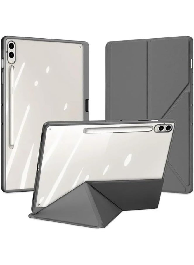 general Protective case compatible with Samsung Galaxy Tab S11 Ultra 14.6-inch 2025 tablet, featuring a tri-fold magnetic transparent back cover with a pen slot and auto sleep/wake functionality.