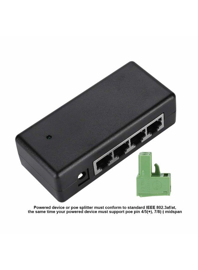 Zopsc مزود طاقة إيثرنت عبر PoE 4 منافذ محول طاقة DC 12V-48V لمحقن كاميرا IP 802.3af/802.3at - Image 3