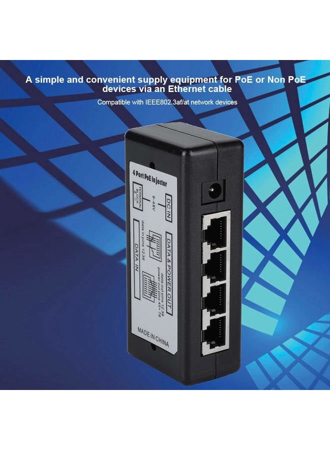 Zopsc مزود طاقة إيثرنت عبر PoE 4 منافذ محول طاقة DC 12V-48V لمحقن كاميرا IP 802.3af/802.3at - Image 4