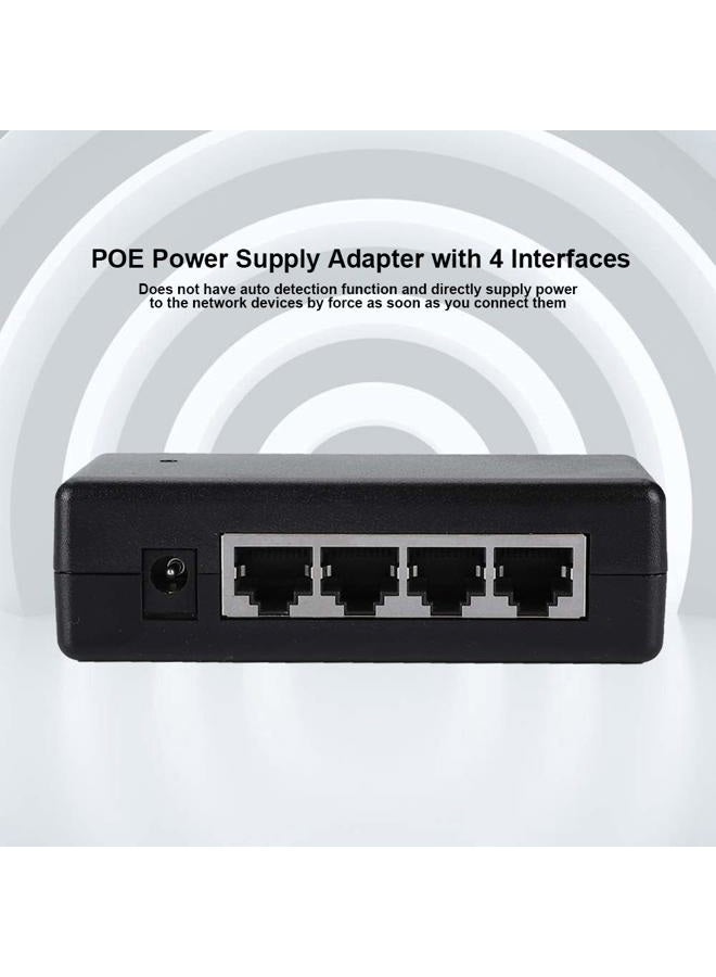 Zopsc مزود طاقة إيثرنت عبر PoE 4 منافذ محول طاقة DC 12V-48V لمحقن كاميرا IP 802.3af/802.3at - Image 2