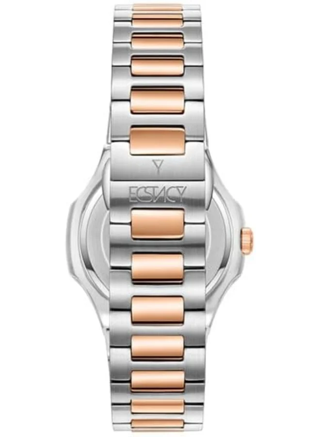 إكستاسي ECSTACY Women's Watch, Analog Display and Stainless Steel Strap - E24505-KBKN, Two Tone Rose Gold