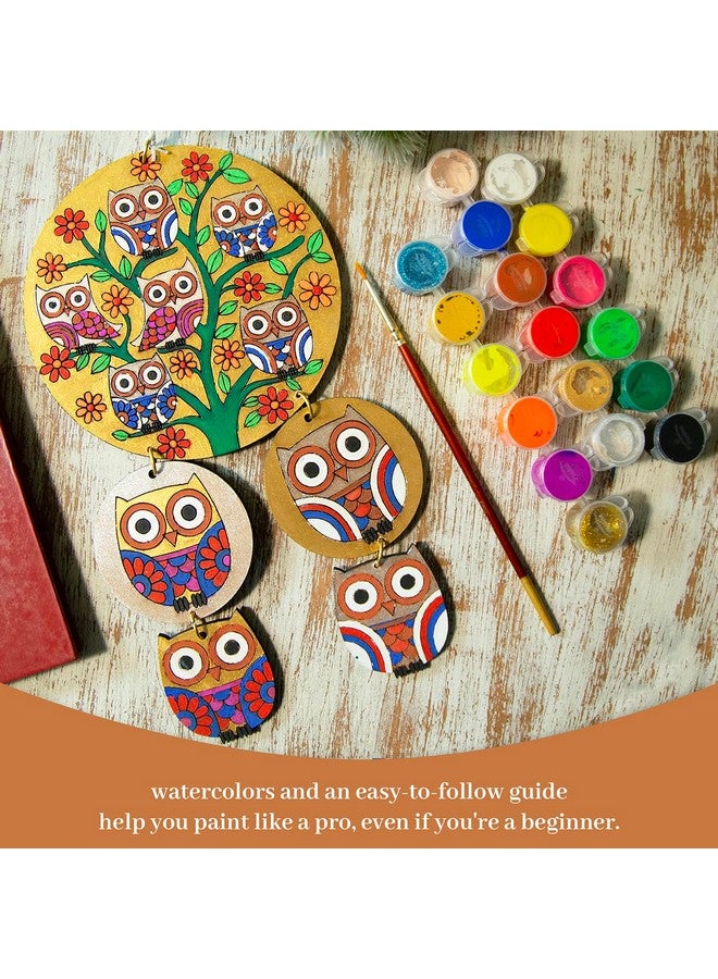 Embroiderymaterial Art & Craft Kit, Painting Kit for Kids, Tool Kit for Kids, Craft Kit, DIY Kit for Adult & Kids, DIY Home Decor, Wooden Owl Painting Kit (All Materials Included) - Image 4