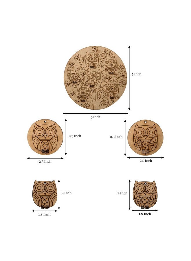 Embroiderymaterial Art & Craft Kit, Painting Kit for Kids, Tool Kit for Kids, Craft Kit, DIY Kit for Adult & Kids, DIY Home Decor, Wooden Owl Painting Kit (All Materials Included) - Image 3