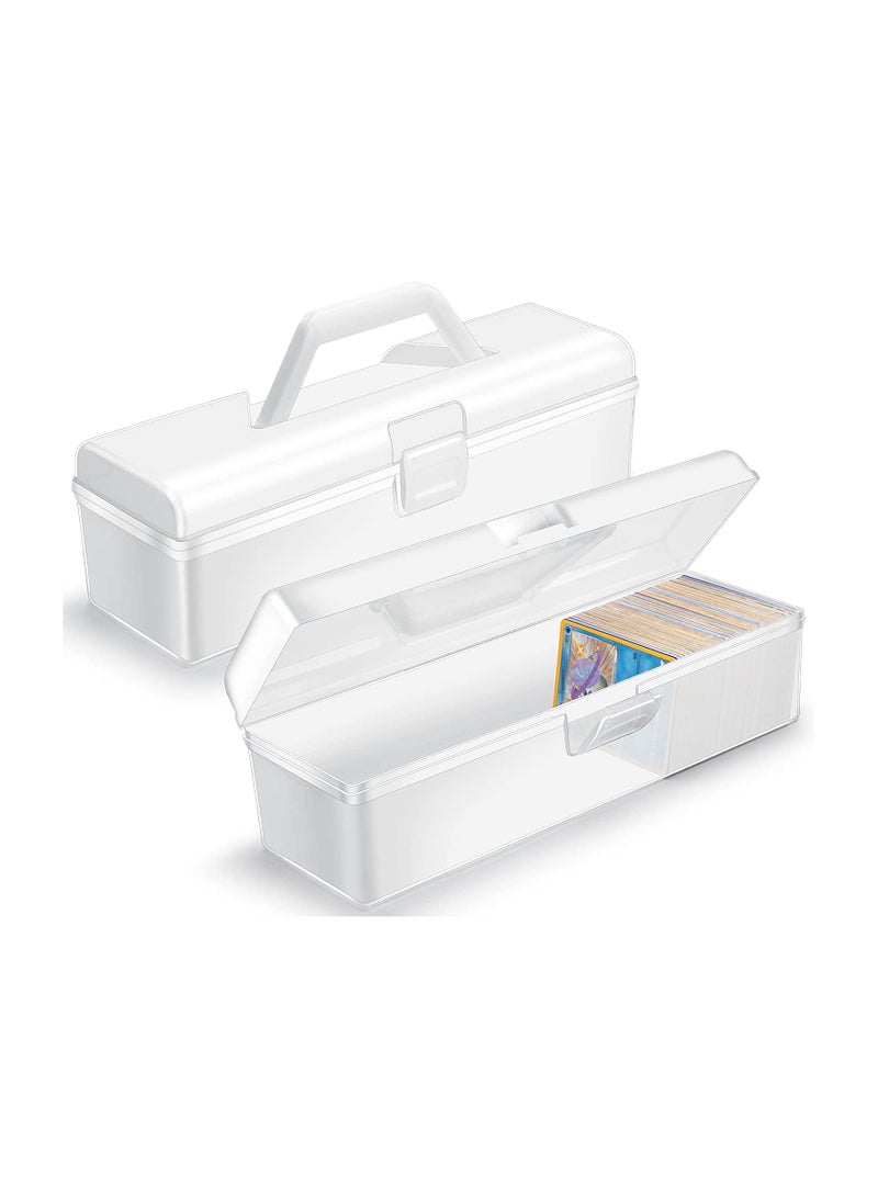 Trading Card Storage Box, Clear Plastic Playing Card Case, Large Hard Playing Card Case for 1000 Cards, Fit for Standard Card, 2 Pack - Image 1