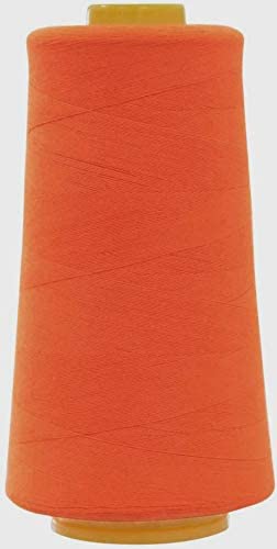 BOBBINY Polyester Sewing Thread Pack Of 8 Orange 4000 Meter Per Spool Spools Cones Rolls For Stitching Sewing Tassel Making Embroidery Shiny Soft Thread Spools And Other Project - Image 1