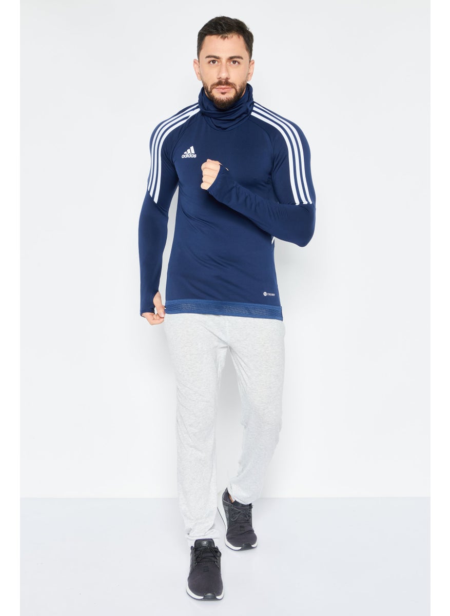 Adidas - Men Sportswear Fit Long Sleeve Training Top, Navy Blue - Image 1