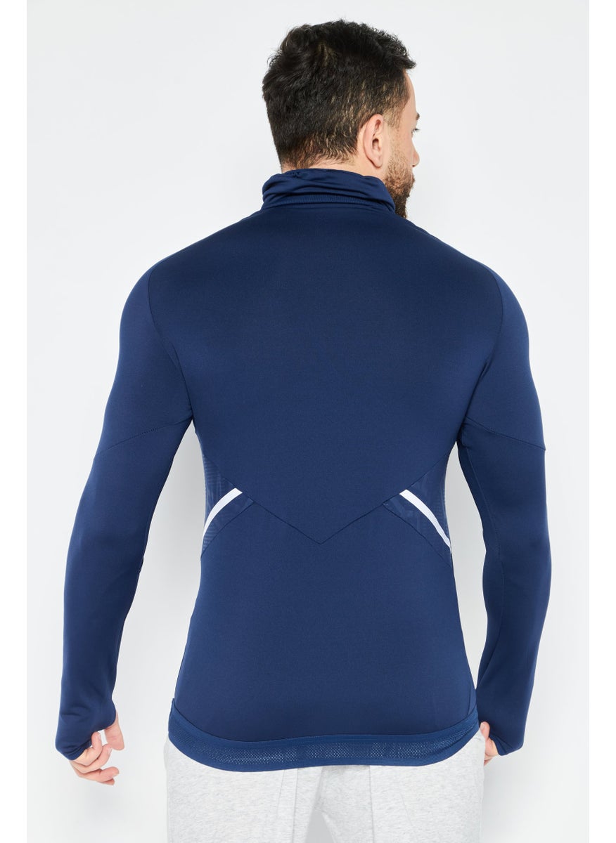 Adidas - Men Sportswear Fit Long Sleeve Training Top, Navy Blue - Image 1