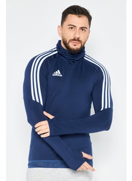 Men Sportswear Fit Long Sleeve Training Top, Navy Blue