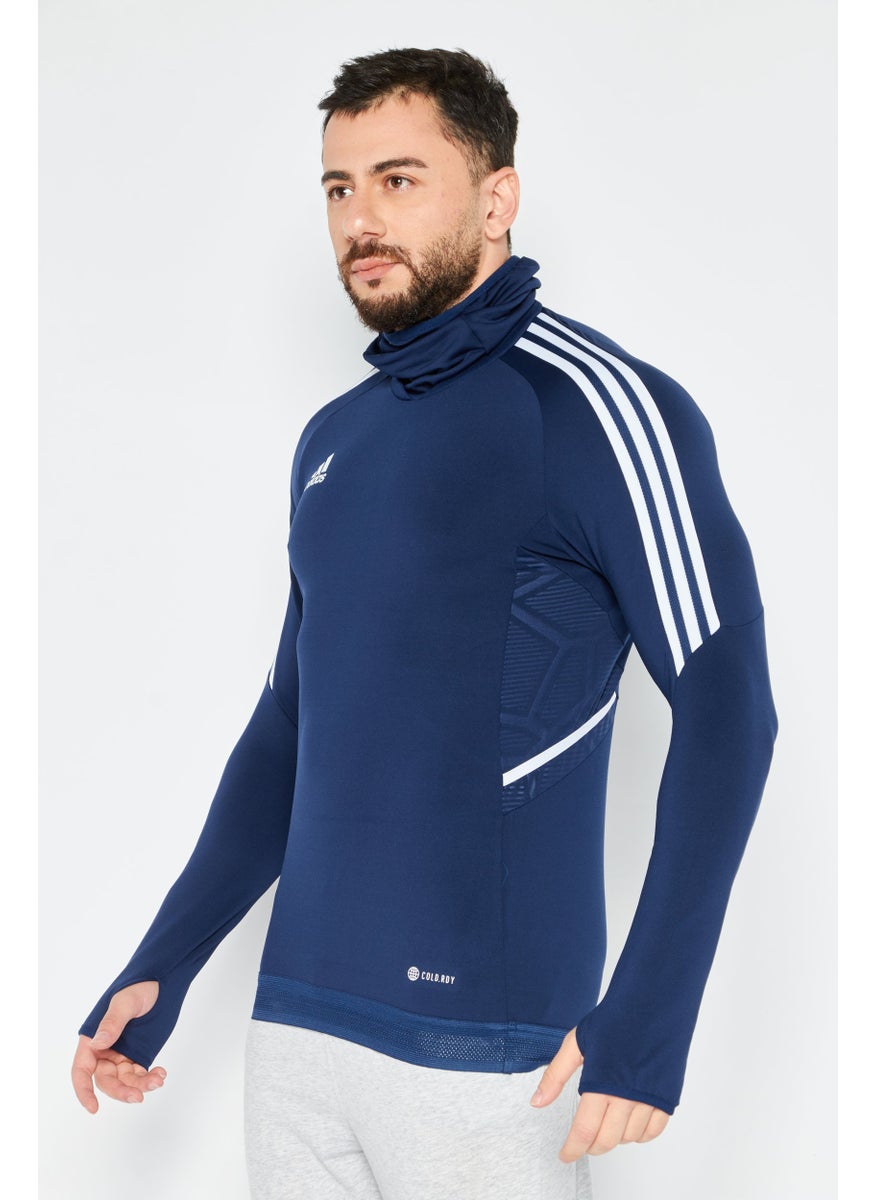 Adidas - Men Sportswear Fit Long Sleeve Training Top, Navy Blue - Image 1