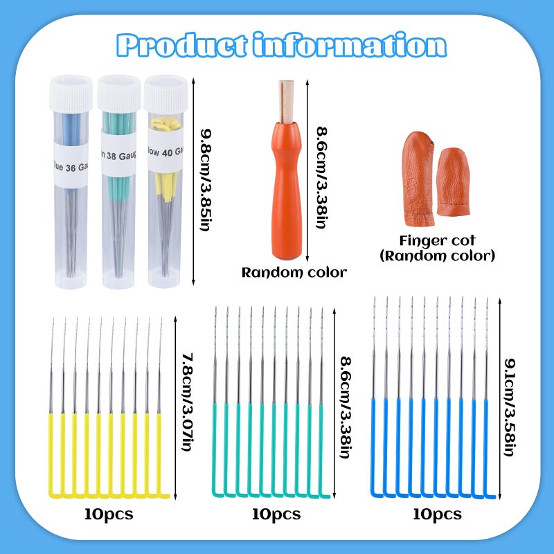 Mayboos 30 Pcs Wool Felting Needles, 3 Colors, 36-40 Gauge, Color Coded Tool Kit with Needle Box - Image 2
