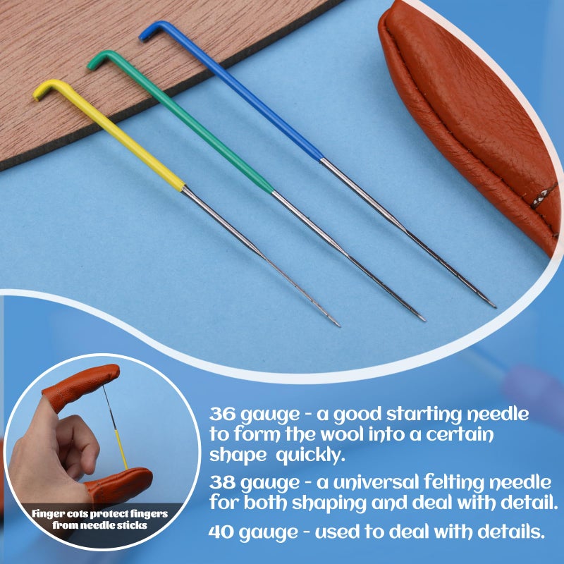 Mayboos 30 Pcs Wool Felting Needles, 3 Colors, 36-40 Gauge, Color Coded Tool Kit with Needle Box - Image 5