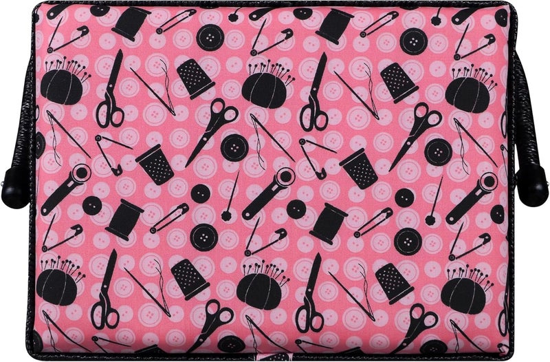 SINGER 07276 Portable Sewing Basket with Accessories in Pink and Black - Image 4