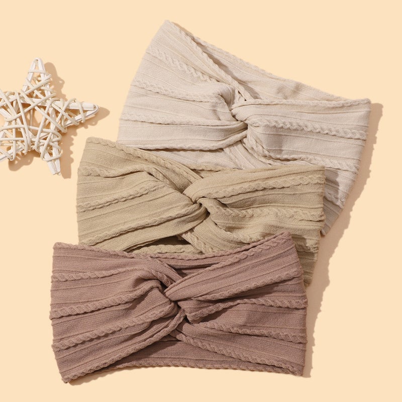 New Children'S Headwear Baby Cross Knot Headband Baby Nylon Elastic Fontanelle Wide Hair Band - Image 2