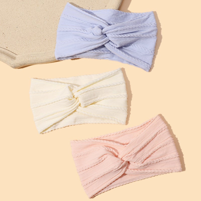 New Children'S Headwear Baby Cross Knot Headband Baby Nylon Elastic Fontanelle Wide Hair Band - Image 3
