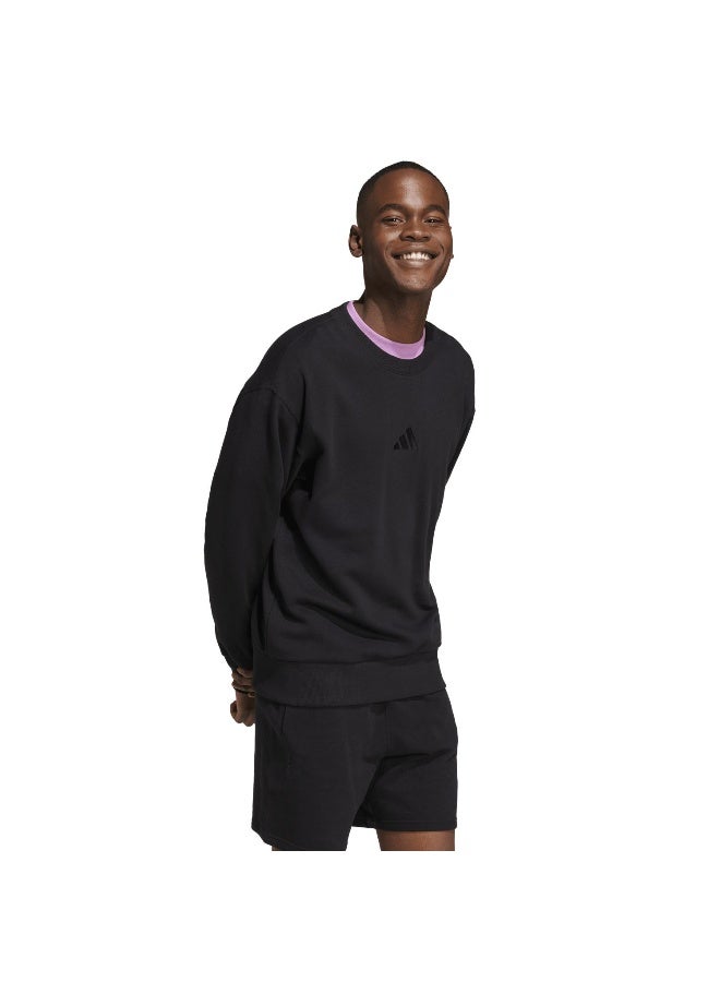 Adidas M A Szn Ft Crw Black Training Sweatshirts For Men XS  - Image 5