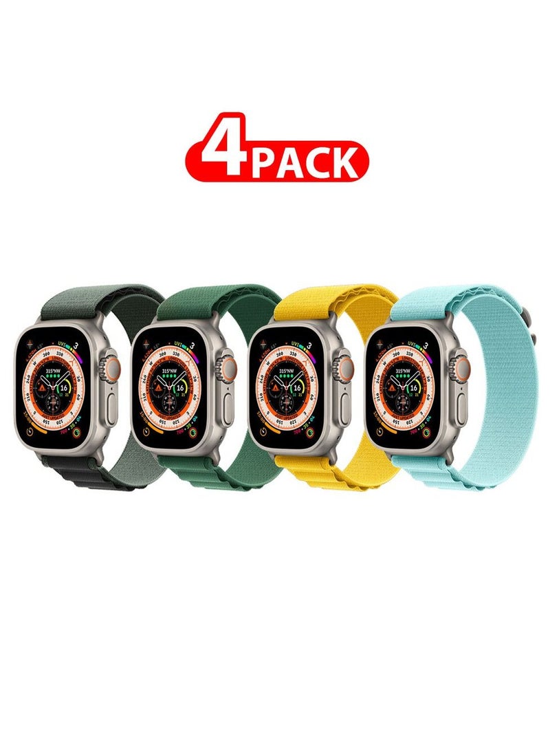 CATANES - 4 Pack For Apple Watch Band 49mm 45mm 44mm 42mm Alpine Loop Band Women Men Adjustable with Metal G-Hook Strap for iWatch Ultra Series SE 8/7/6/5/4/3/2/1 Multicolour - Image 1