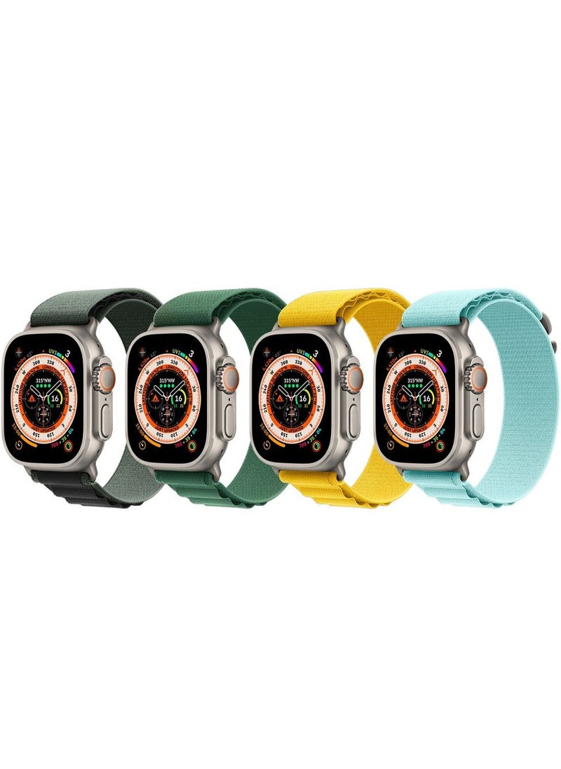 CATANES - 4 Pack For Apple Watch Band 49mm 45mm 44mm 42mm Alpine Loop Band Women Men Adjustable with Metal G-Hook Strap for iWatch Ultra Series SE 8/7/6/5/4/3/2/1 Multicolour - Image 1