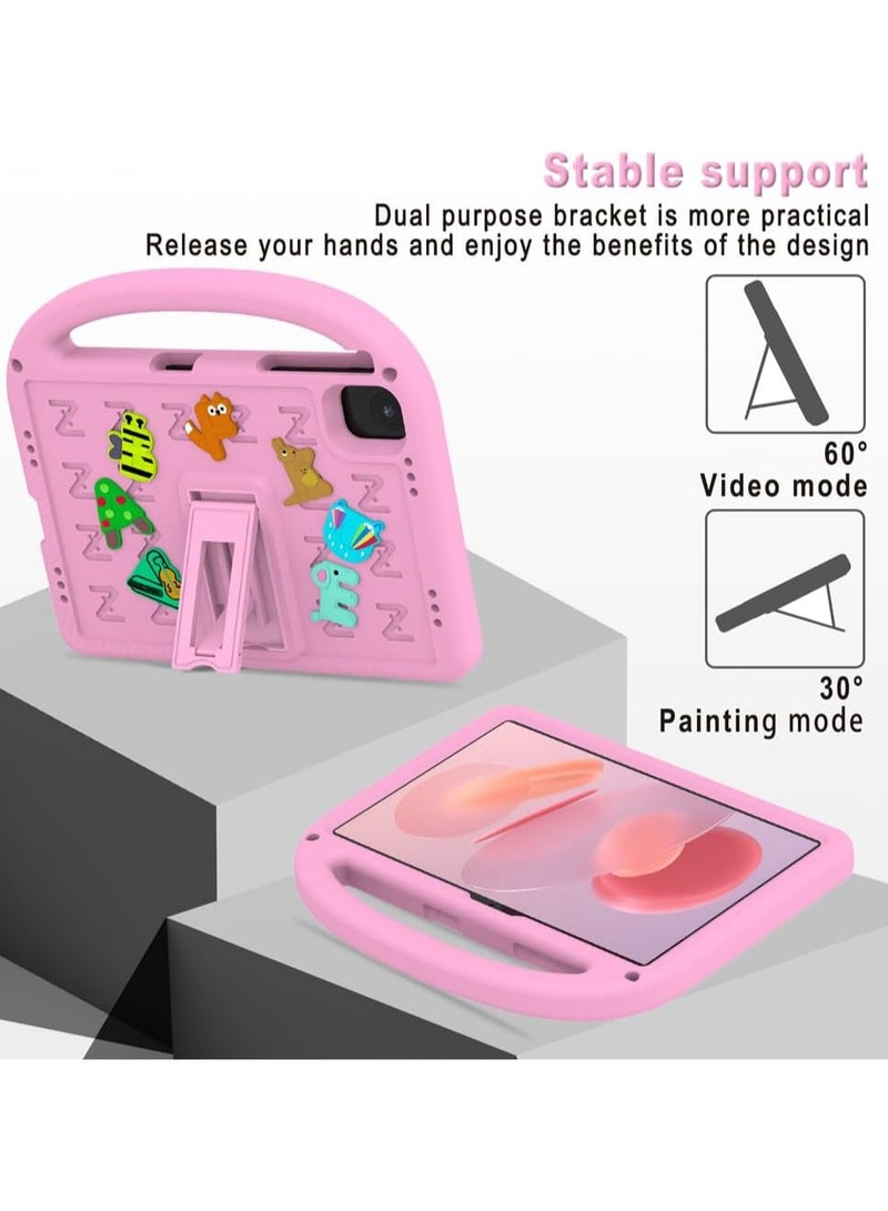 VKL Kids Case Compatible with Infinix Xpad 11 inch (2024) X1101, [Kids Friendly] DIY Cute Cartoon Lightweight EVA Shockproof Handle Stand Protective Cover with Shoulder Strap (Pink) - Image 5