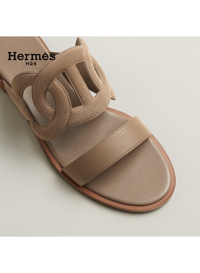 Hermes H24 Lagune Sandals in suede goatskin and Nappa leather - Image 3