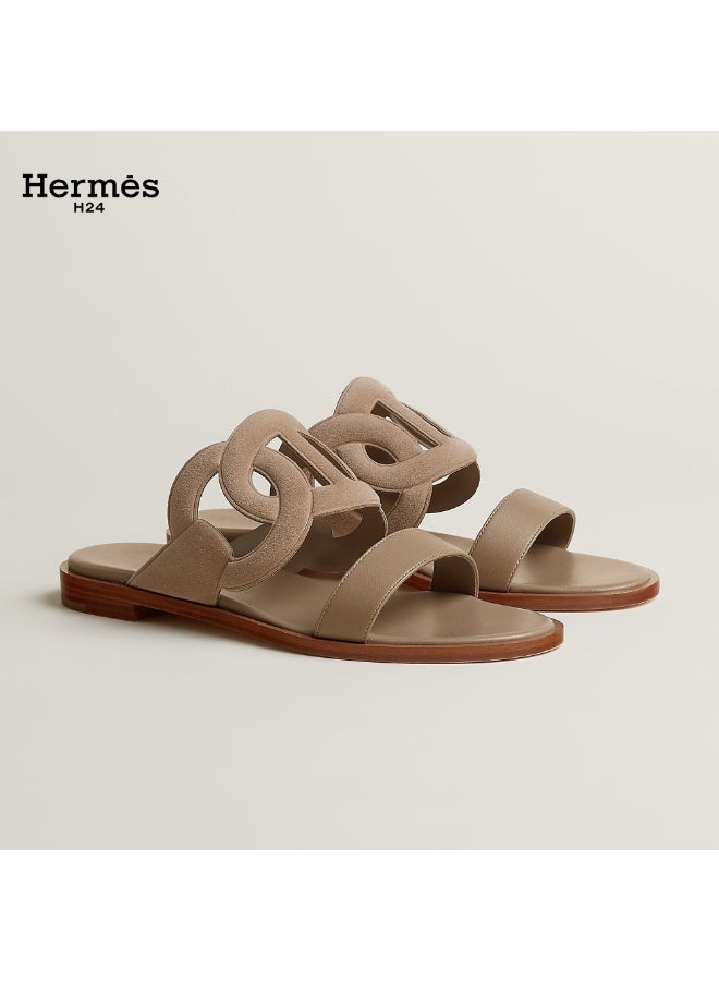 Hermes H24 Lagune Sandals in suede goatskin and Nappa leather - Image 1